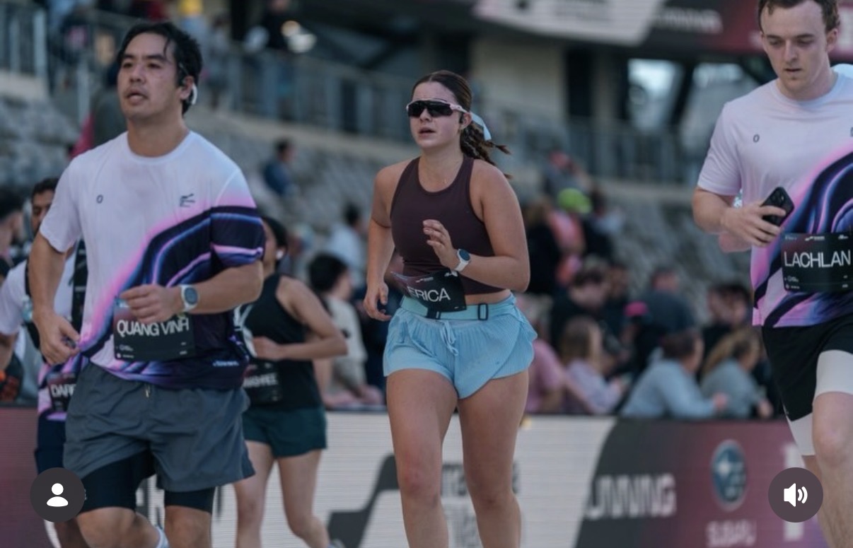 Erica Rose racing her half marathon